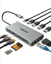 USB C Hub, SUTOUG Docking Station, 12 in 1 USB C Adapter Dongle with Dual HDM... picture