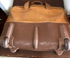 Solo New York Walker Leather Rolling 15.6 Laptop Briefcase Camel Travel Bag picture