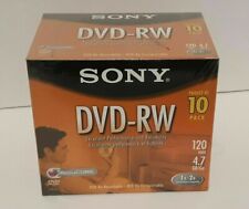 SONY 10-Pack DVD-RW 120 Min 4.7 gb BRAND NEW SEALED DVD Re-Recordable 10DMW47L2 picture