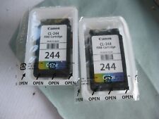(Lot of 2) Genuine Canon CL-244 Color Ink Cartridges -  picture