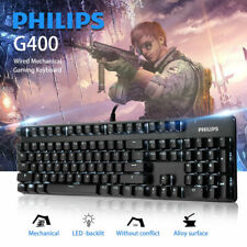 Philips Gaming Keyboard RGB LED Light Gamer USB Wired Silent Keyboard Noiseless picture