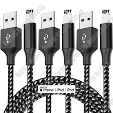 3PACK Braided USB Charging Cable 10FT For iPhone 14 13 12 XR 8 iPad Charger Cord picture