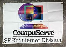 Vintage 1995 Compuserve SPRY Internet Division Vinyl Banner Poster & Pin picture
