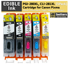 EDIBLE Ink PGI-280XL / CLI-281XL, CAKE ink cartridges  for Canon Pixma  (5-pack) picture