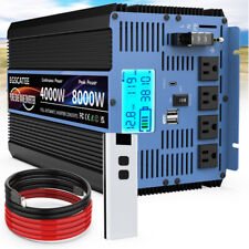 Pure Sine Wave Power Inverter 4000W 8KW 12V DC to 120V AC LCD and Remote Control picture