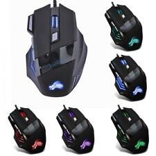 5500DPI LED Optical USB Wired Gaming Mouse 7 Buttons Gamer Computer Mice Black  picture