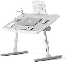 Laptop Bed Desk, Portable Foldable Lap Table Tray with USB Charge Port Storage D picture