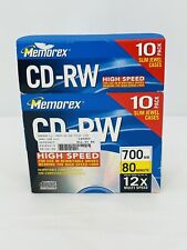 CD High Speed Memorex 10-Pack Music CD-RW Discs 12X 700 MB/Mo 80min Blank NEW picture