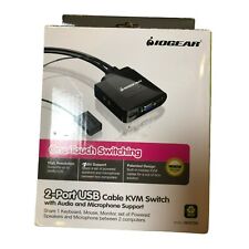 NIB Iogear GCS72U 2-Port USB Cable KVM Switch One Touch Switching picture