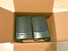 VINTAGE ACER BLACK MULTIMEDIA COMPUTER SPEAKERS - NEW IN BROWN BOX BASS TREMBLE picture
