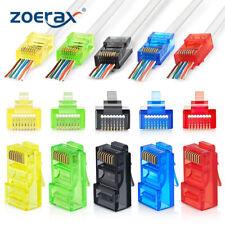 ZoeRax 100PCS Colorful RJ45 Cat6 Pass Through Connector EZ to Crimp Modular Plug picture