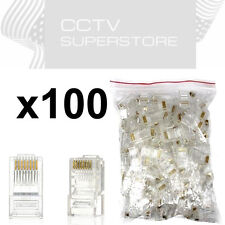 1000 pcs RJ45 Network Modular Plug Cat5 CAT5e Connector Clear 8p8c Gold Plated picture