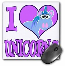 3dRose I Heart Love Unicorns Cartoon MousePad picture