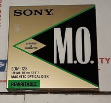 New Sealed Sony EDM-128 Magneto Optical Disc. Re-Writeable, 128MB, 3.5