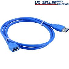 (2-pack) 3Ft/1M USB 3.0 Extension Cable, A-Male to A-Female Data Cord, Blue picture