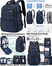 Otevan Travel Backpack for Men Women,45L Carry On Flight Dark Blue  picture