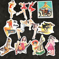 VINTAGE CLASSIC SEXY LADIES-12 Lot STICKERS-PHONE-LAPTOP GREAT DEAL picture