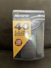 40 Memorex 3.5 Inch PC Formatted High Density Floppy Disks In Box NEW picture