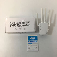 OYFNZI White High Speed AC1200 Dual Band WiFi Repeater Extender Booster picture