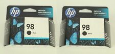 Set 2 Genuine Factory Sealed Original HP 98 Black Inkjet Cartridges 2016 picture