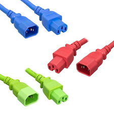 2-10FT Color Extend Power Cable IEC320 C14/C15 14 AWG Server Data Network Router picture