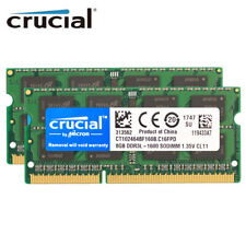 Crucial DDR3L 16GB 2x8GB 1600 MHZ PC3L-12800 Laptop RAM Sodimm Memory 1.35V  picture