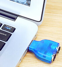 Dual PS/2 ps2 Keyboard & Mouse Convert Adaptor BLUE adapter converter SANOXY picture