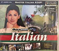 QuickStart Italian Audio Pc or Cd Rom Player New 2 Audio CDs 800 Words & Phrases picture