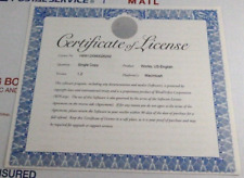 Vintage Apple WordPerfect Works Certificate of License Macintosh Mac Version 1.2 picture