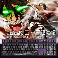 Attack On Titan 108 Keys Anime PBT Keycaps for Cherry MX Mechanical Keyboard  picture