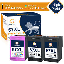 67XL High Yield Black Tri-color Ink Cartridge for HP 67 XL ENVY Deskjet Printer picture