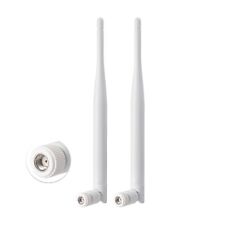 2Pcs White WiFi Antenna 2.4GHz 5GHz 6dBi RP-SMA for WiFi Router Security Camera picture
