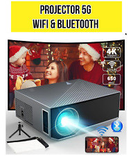 Portable Mini Outdoor Projector 4k,5G WiFi/Bluetooth Native 1080p HDMI,VGA,USB picture