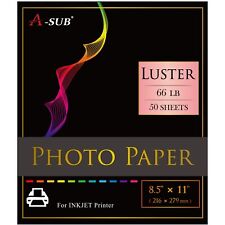 A-SUB Pro Luster Photo Paper 8.5x11 for Inkjet Printer 250g Semi Gloss 50PK 66lb picture