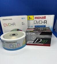Media Lot Blanks Memorex CD-R(30)Memorex DVD-R(10) Maxell DVD-R(5) TDK D90 Cass4 picture
