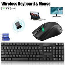 Full-Size Wireless Keyboard & Mouse USB 2.4GHz For PC Windows Laptop Computer picture