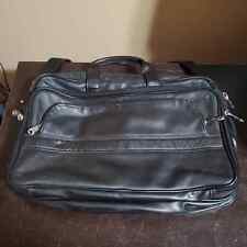 Protocol Black Leather Heavy-Duty Large Capacity Laptop Shoulder Strap Bag picture