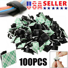100Pcs Cable Clips Self-Adhesive Cord Wire Holder Management Organizer Clamp picture