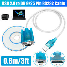 USB 2.0 to RS232 COM Port Computer Converter Adapter Cable 9 Pin Serial DB25 DB9 picture