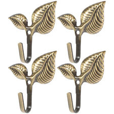  4 Pcs Wall Mounted Coat Hook Gold Hooks Decorative For Hat Leaves Vintage picture