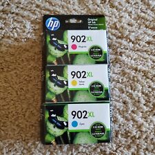 HP 902XL OEM 3 Ink Cartriges Yellow Magenta Cyan expires 1/22 picture