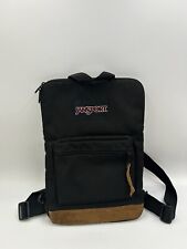 JanSport Right Pack Sleeve Backpack black with leather accent 15” x 10” picture