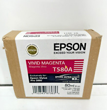 EXPIRED 2011 - Genuine Epson Ink Pro 3880 New T580A Vivid Magenta Sealed picture