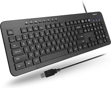 Macally Wired Keyboard, Ergonomic Computer Keyboard Wired - Slim External  picture