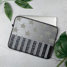 Diamond Plate Steel US American Flag Laptop Sleeve picture