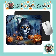 Mouse Pad Spooky Halloween Skull Graves Cemetery Anti Slip Back Easy Clean picture