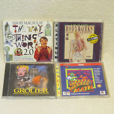 Vintage Lot of 4 Learn/Reference CDs Bodyworks/Encyclopedia/Way Things Work/MATH picture