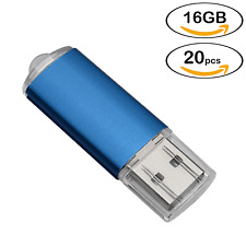Kootion 20 pcs 16GB Metal Rectangle USB 2.0 Flash Drives USB Memory Sticks Blue  picture