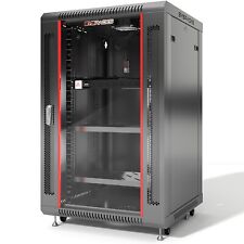 18U Server Rack 24-Inch Deep Network Cabinet with Fan-Casters-Shelves-Powerbar picture