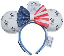 2024 Disney Parks Mickey and Minnie Mouse Bow Americana Loungefly Ear Headband picture